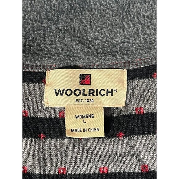 VTG Woolrich Woman's Sz L Full Zip Red Cardigan Sweater Moose Cabin Mountains - Picture 4 of 8